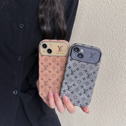 Luxury Brown & Black Classic Leather iPhone Case