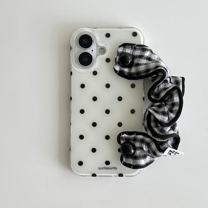 black and white polka dots- iphone case