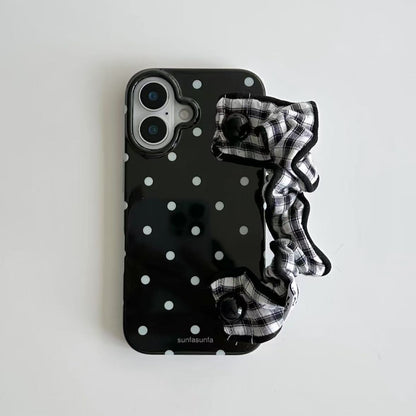 black and white polka dots- iphone case
