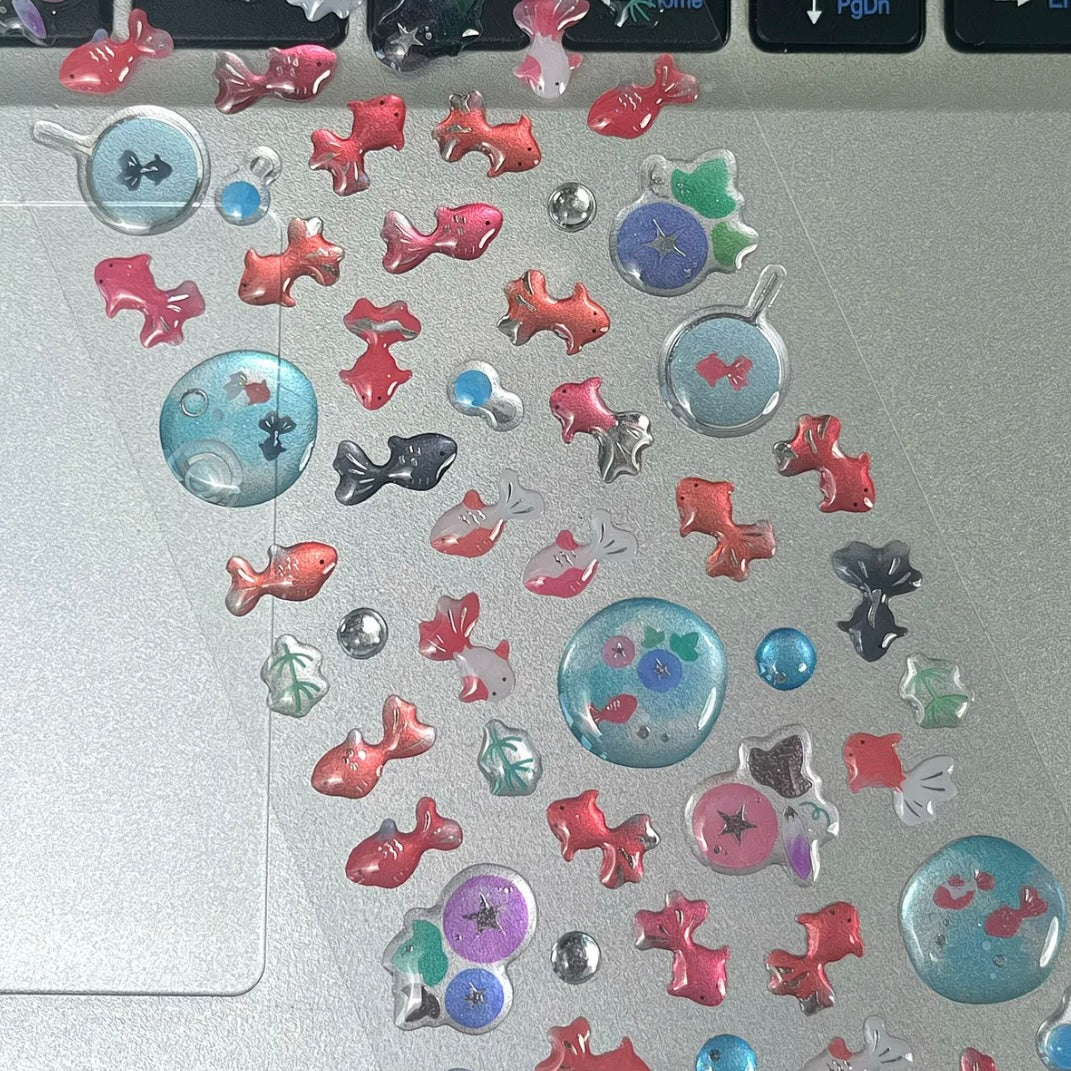 3D handmade glue stickers+  Transparent mobile phone case