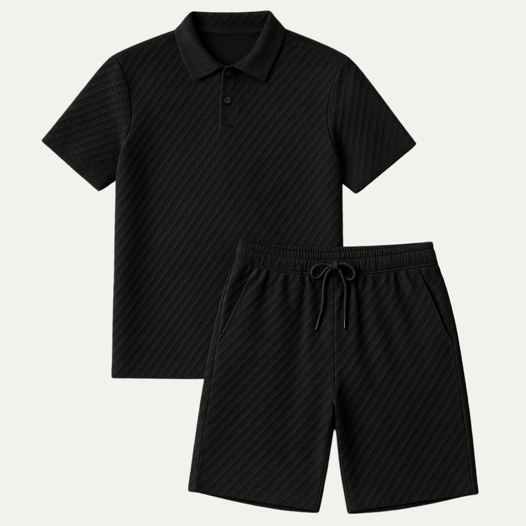 Richard - Textured Polo & Shorts Set | By Julian & Claire Toronto