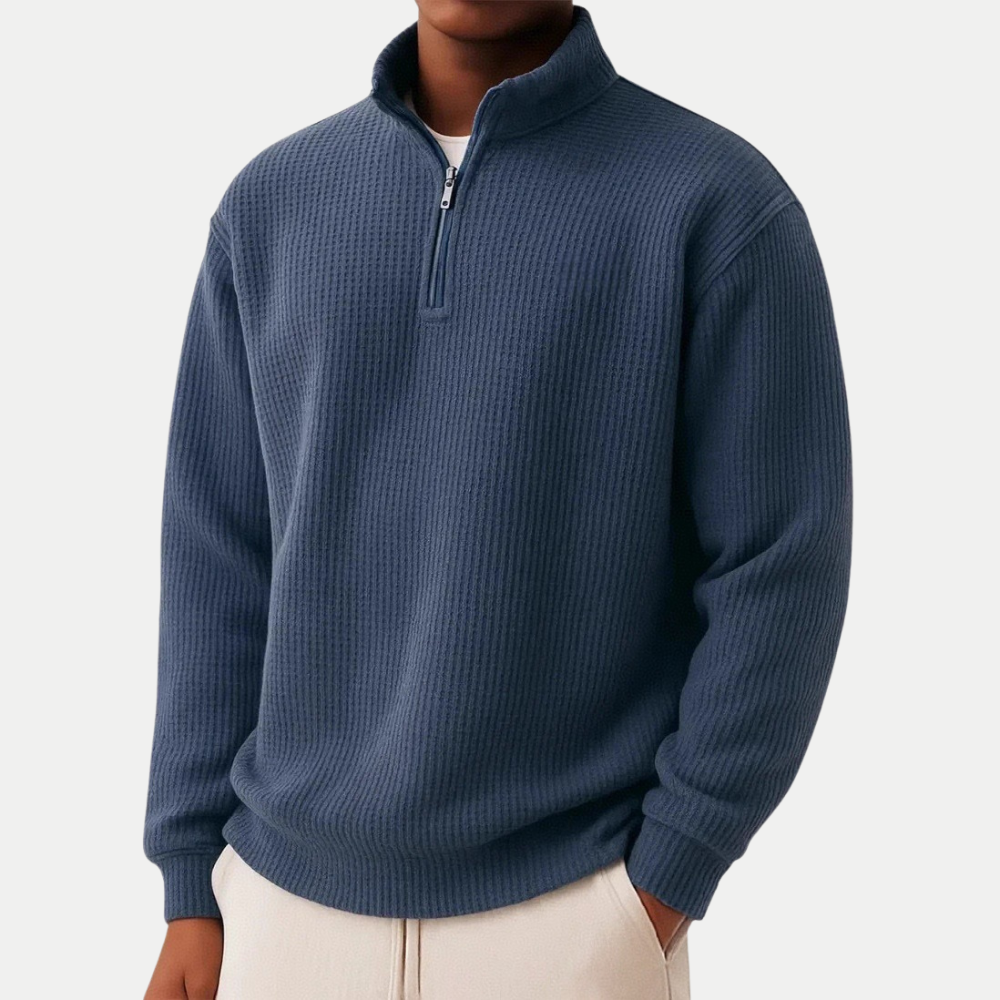 Navy Blue Chase - Zip Sweater | By Julian & Claire Toronto