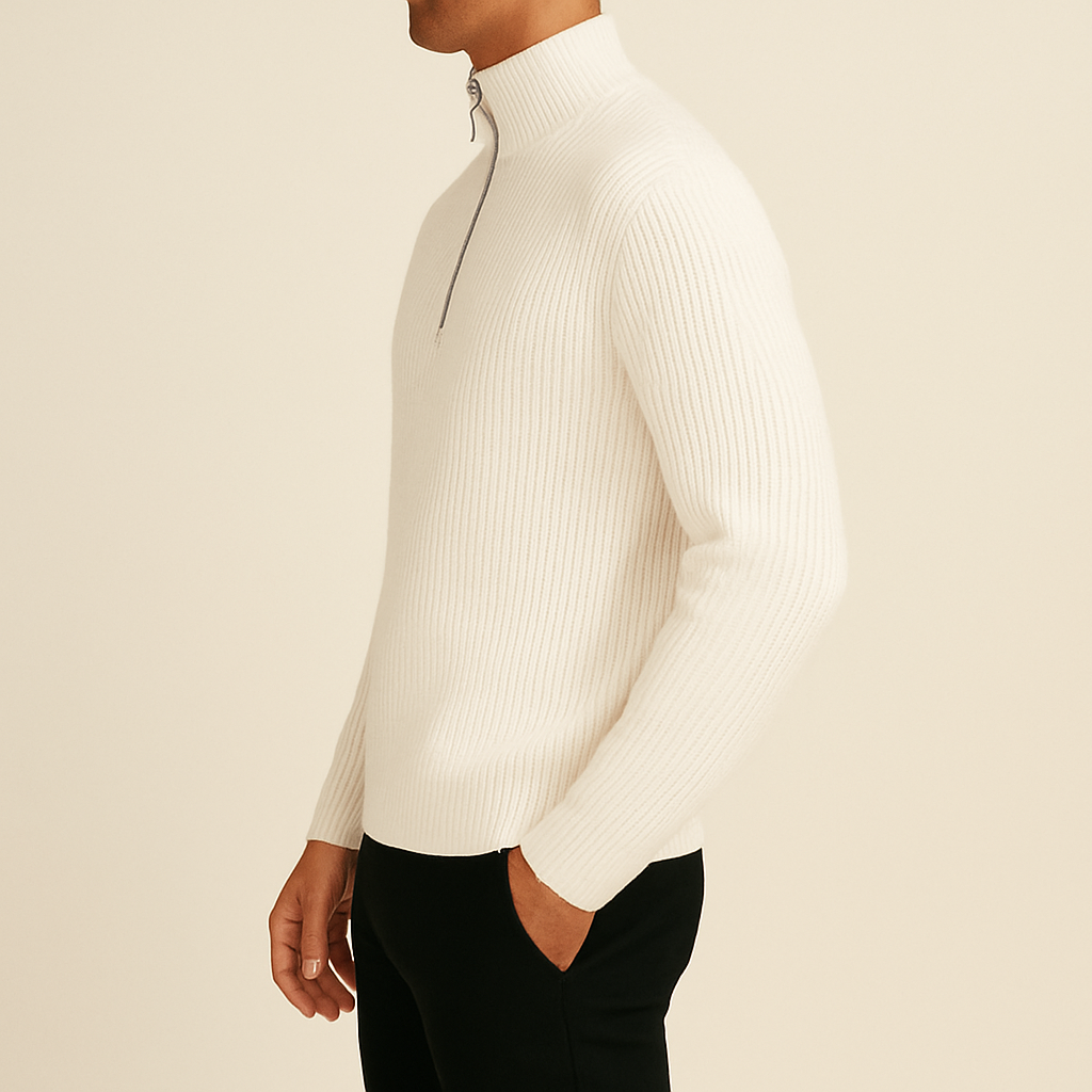 Luke - Ribbed Half-Zip Sweater | By Julian & Claire Toronto