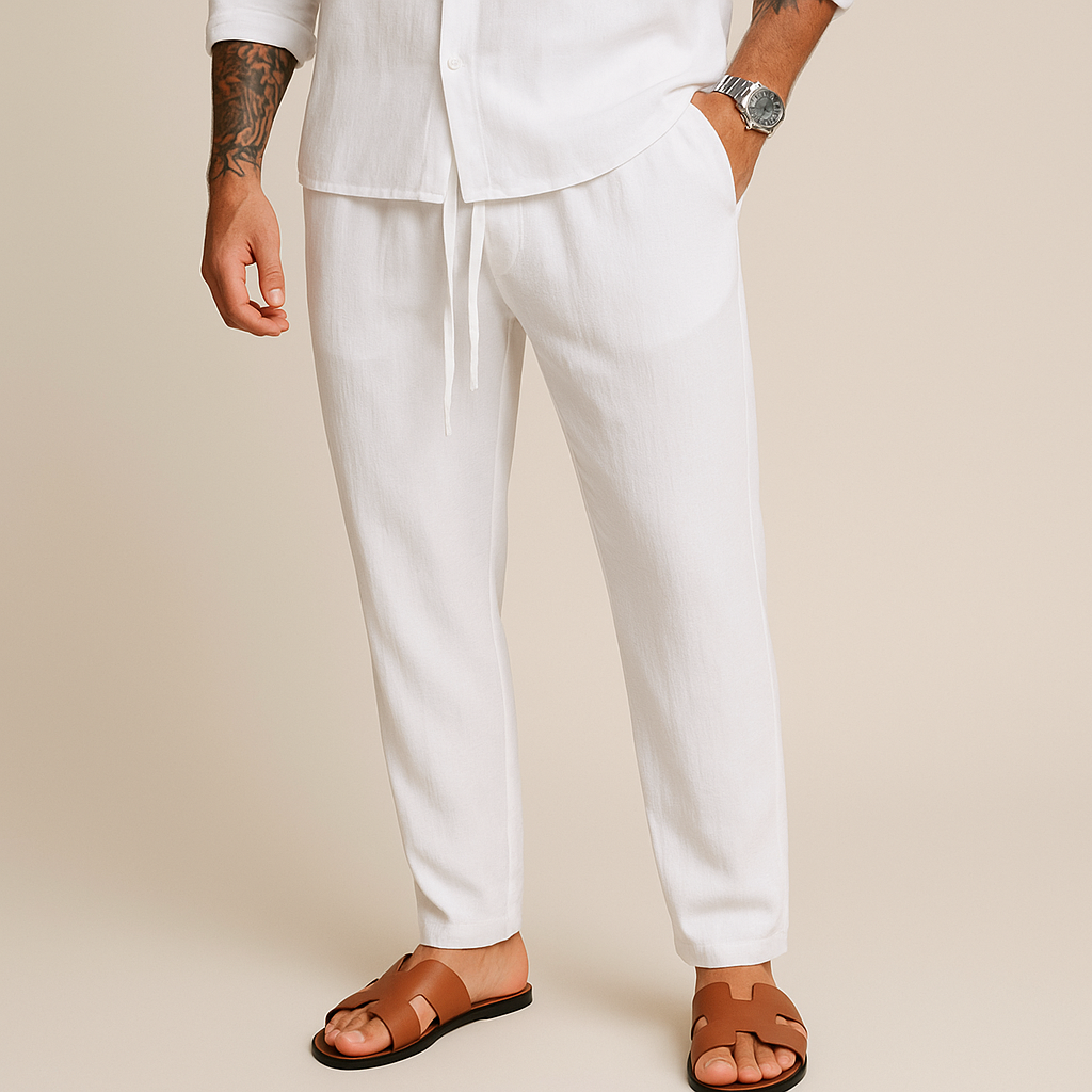 Max - Stretch Linen Trousers | By Julian & Claire Toronto