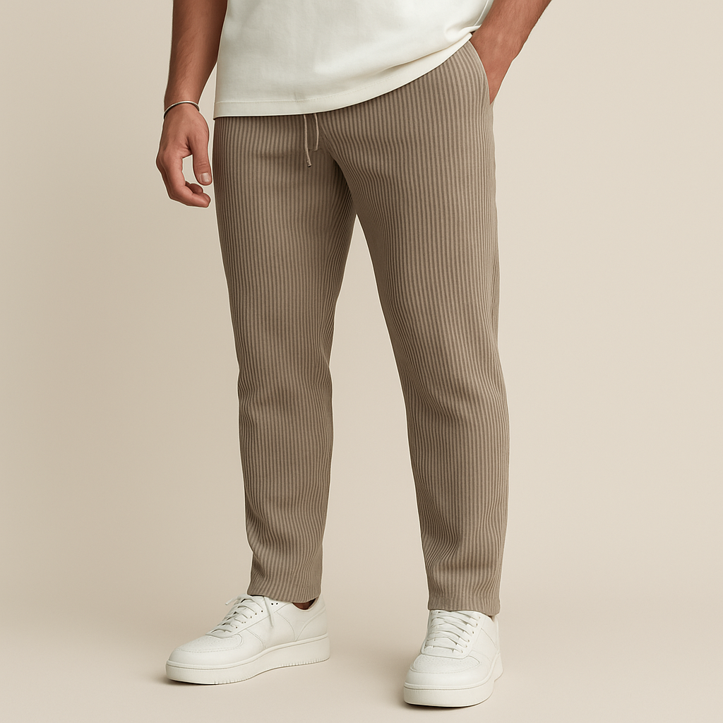 Oscar - Ribbed Tube Leg Trousers | By Julian & Claire Toronto