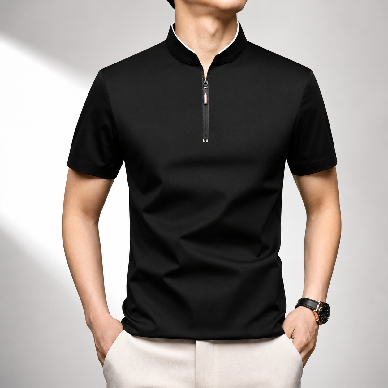 Fabio - Modern Quarter-Zip Polo | By Julian & Claire Toronto