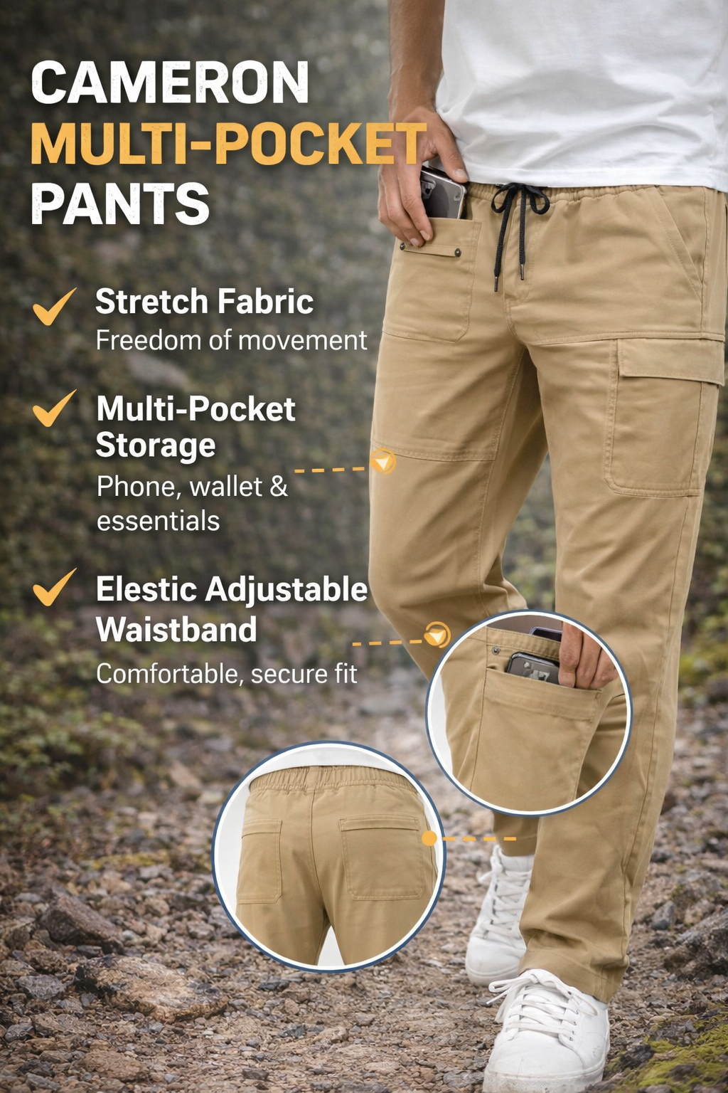 Cameron -Autumn- Outdoors - Multi-Pocket Pants | By Julian & Claire Toronto