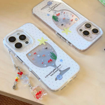 Cute Wave Point Short footed Cup Blue Dyeing Fish Tank🐟🫧Phone Case (No Shipping Costs Worldwide)