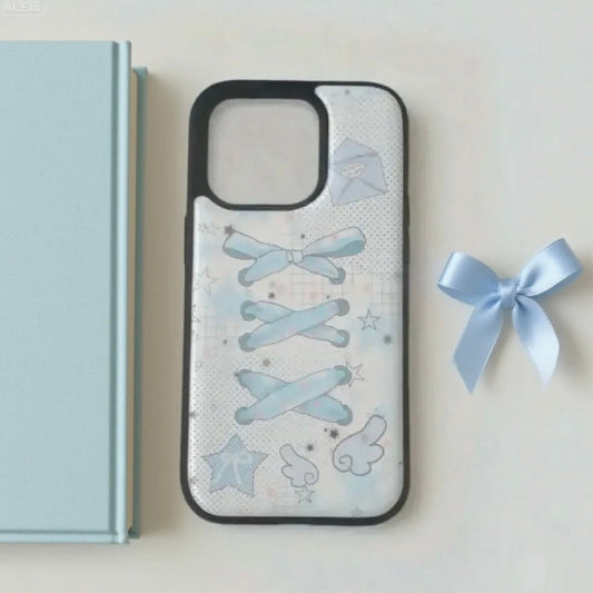 🩵 Blue Ribbon-Handmade resin drip iphone case
