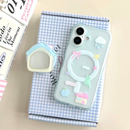 Transparent blue house iPhone case
