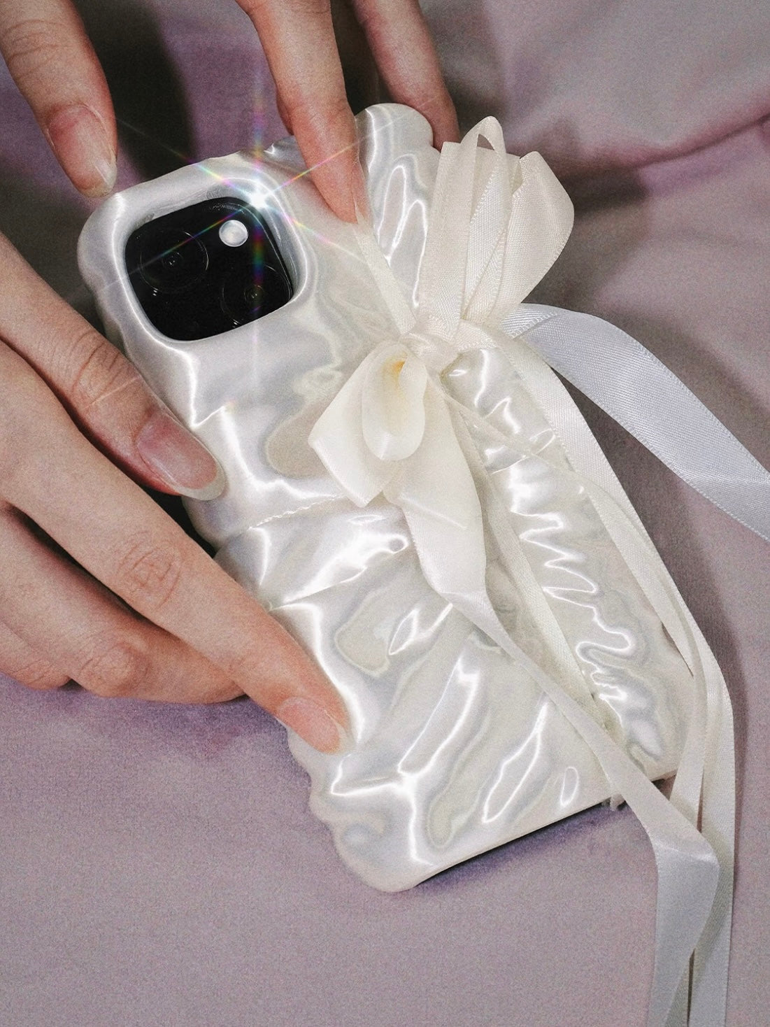 Bowknot silk phone case 3D printing process iPhone case ₊⁺ ꒰১ ♡ ໒꒱ ⁺₊
