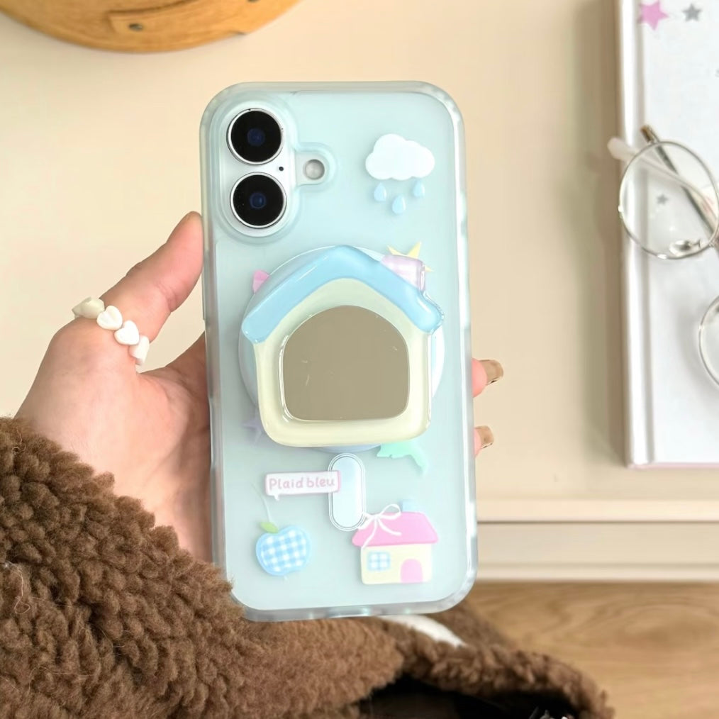 Transparent blue house iPhone case