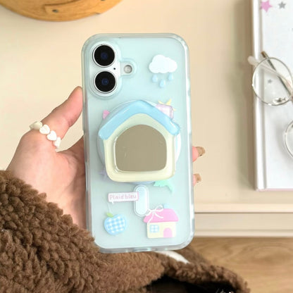 Transparent blue house iPhone case