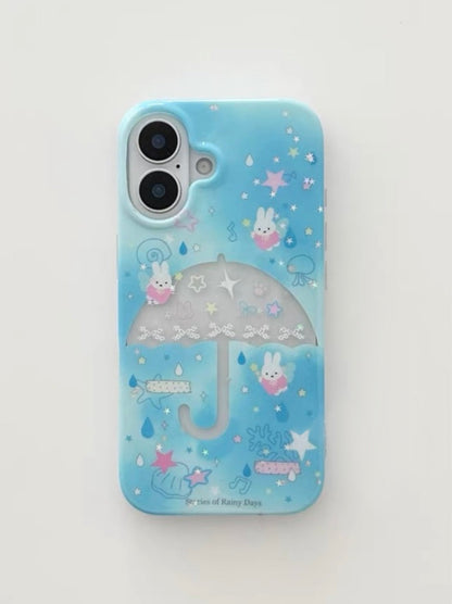 Blue Star Umbrella ☔️ iPhone Case