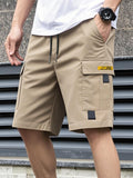 Khaki - Norman - Casual Multi-Pocket Cargo Shorts | By Julian & Claire Toronto