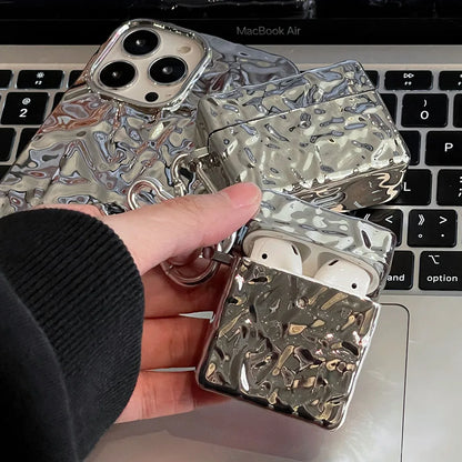 جراب فضي لسماعات AirPods 3 Pro 2 غطاء لسماعات AirPod 1/2/3