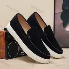 Fallon - Classic Suede Penny Loafers | By Julian & Claire Toronto