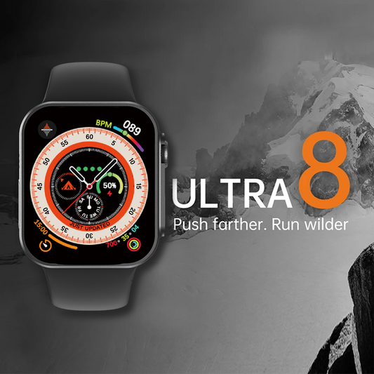 นาฬิกาอัจฉริยะ Ultra Watch รุ่นใหม่สำหรับผู้ชาย ซีรี่ส์ 8 พร้อม NFC สำหรับเข้าประตู ใช้งานร่วมกับสายนาฬิกาสำหรับโทรศัพท์ Android และ Apple