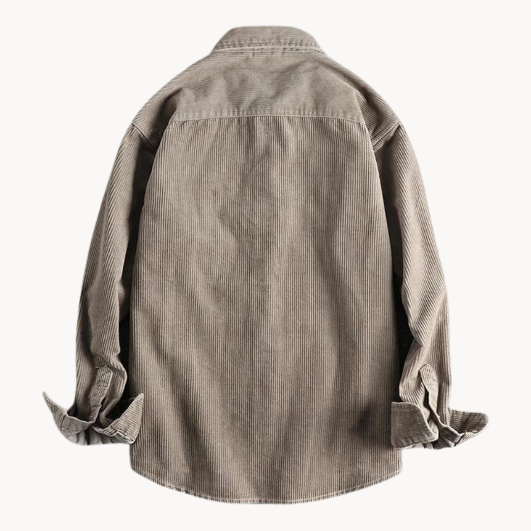Gavin - Classic Brown Corduroy Long Sleeve Shirt | By Julian & Claire Toronto