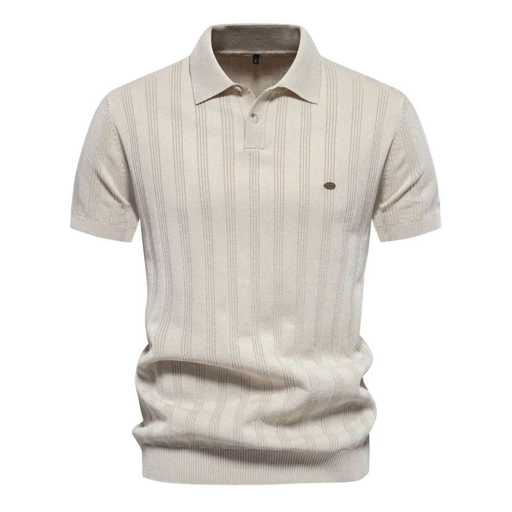 Brady - Classic Ribbed Knit Polo Shirt | By Julian & Claire Toronto