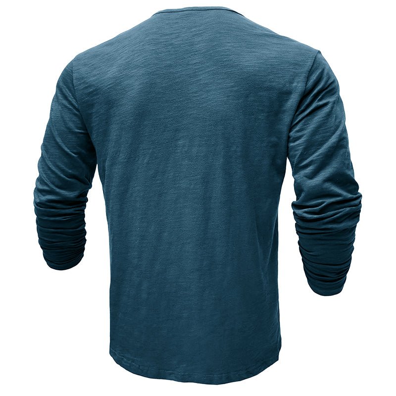 Gerald - Classic Long Sleeve Henley Shirt | By Julian & Claire Toronto