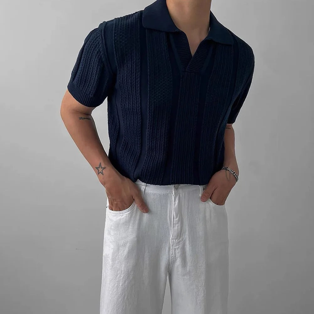 Roger - Classic Knitted Polo Shirt | By Julian & Claire Toronto