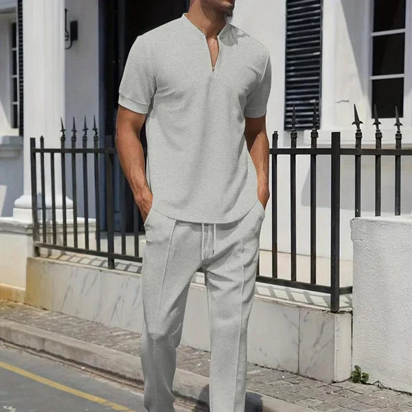 Urijah - Casual Waffle Polo Co-Ord Set | By Julian & Claire Toronto