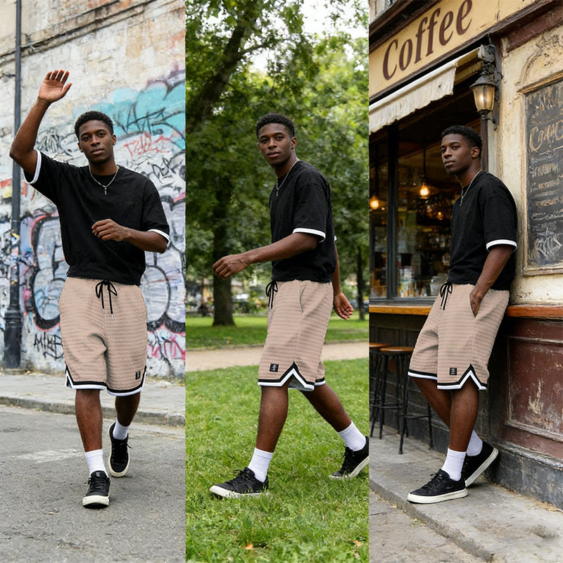 Khaki Stefano - Sport Shorts | By Julian & Claire Toronto
